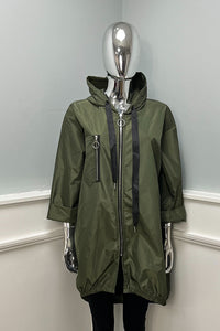 Two Pocket Hooded Rain Mac.
