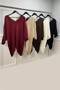 Oversized V-Neck Sweater Tunic