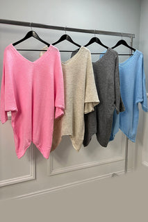Oversized V-Neck Sweater Tunic