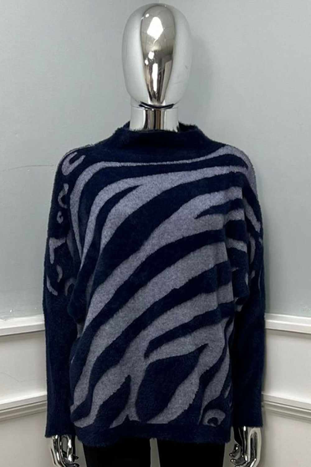 High Neck, Wool & Nylon Knitted Jumper