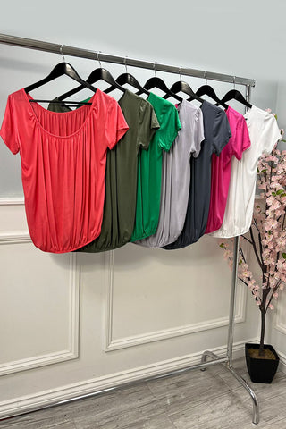 Round Neck, 100% Viscose, Bubble Top