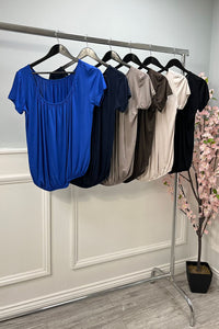 Round Neck, 100% Viscose, Bubble Top