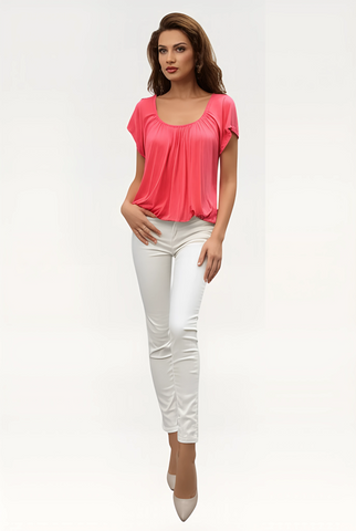 Round Neck, 100% Viscose, Bubble Top