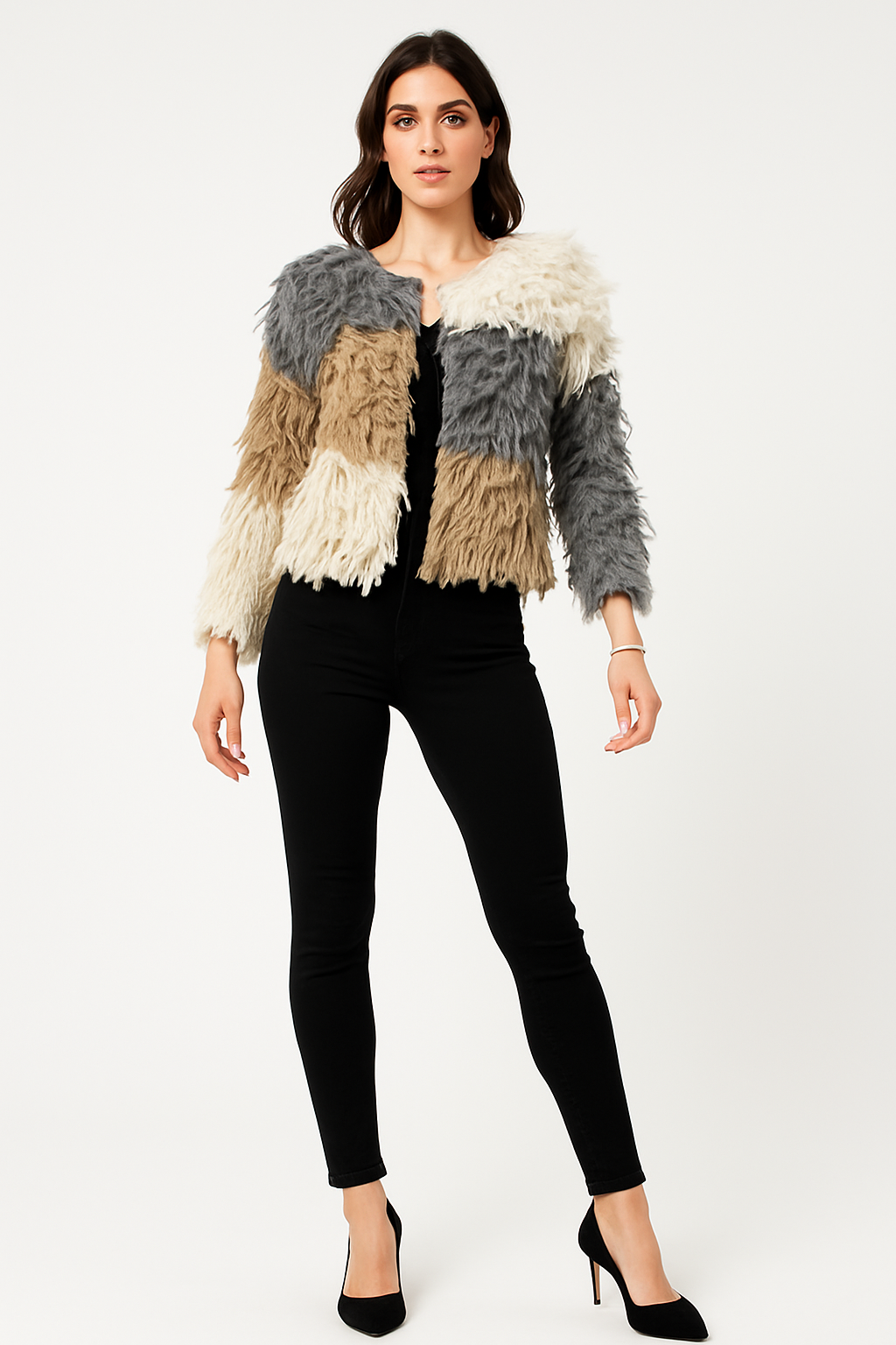 Multicolor Textured Fringe Yarn Jacket