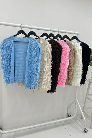 Textured Shaggy Knit Vest