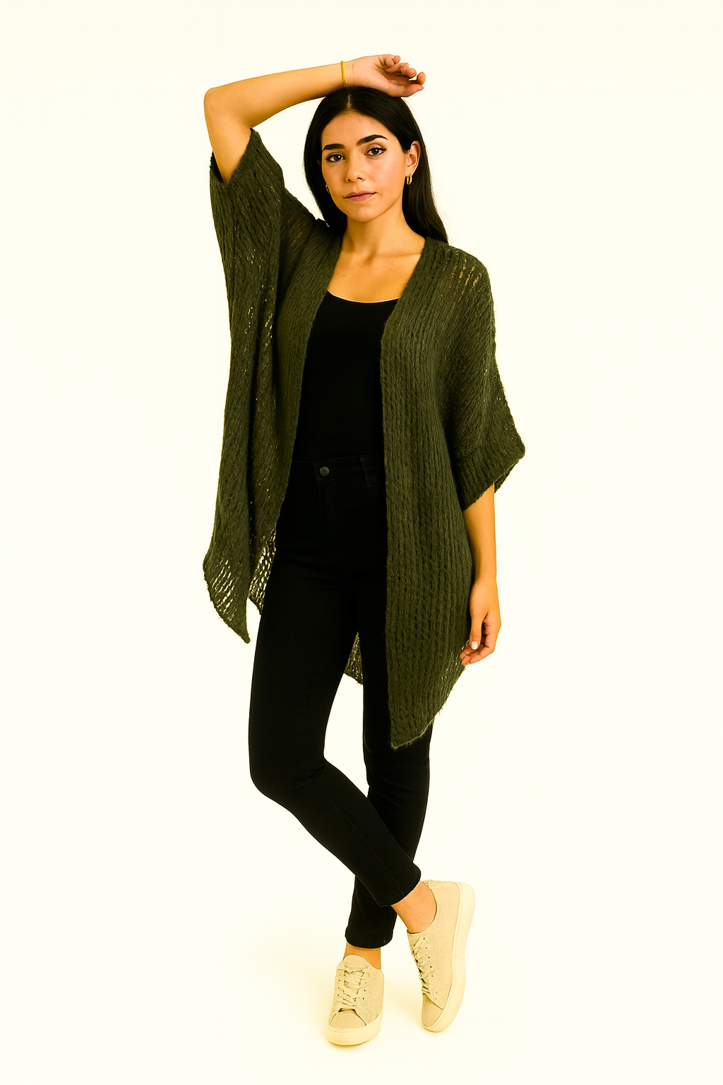 Lana Wool, Viscose & Acrylic Knitted Cardigan