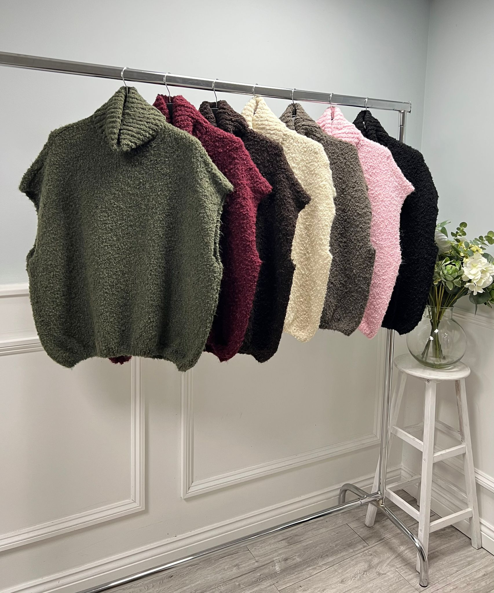 Turtleneck Jumper - Soft boucle knit with a relaxed cut and rolled turtleneck