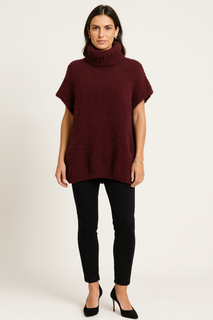 Turtleneck Jumper - Soft boucle knit with a relaxed cut and rolled turtleneck