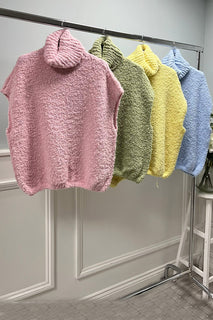 Soft boucle knit Jumper with a relaxed cut and rolled turtleneck