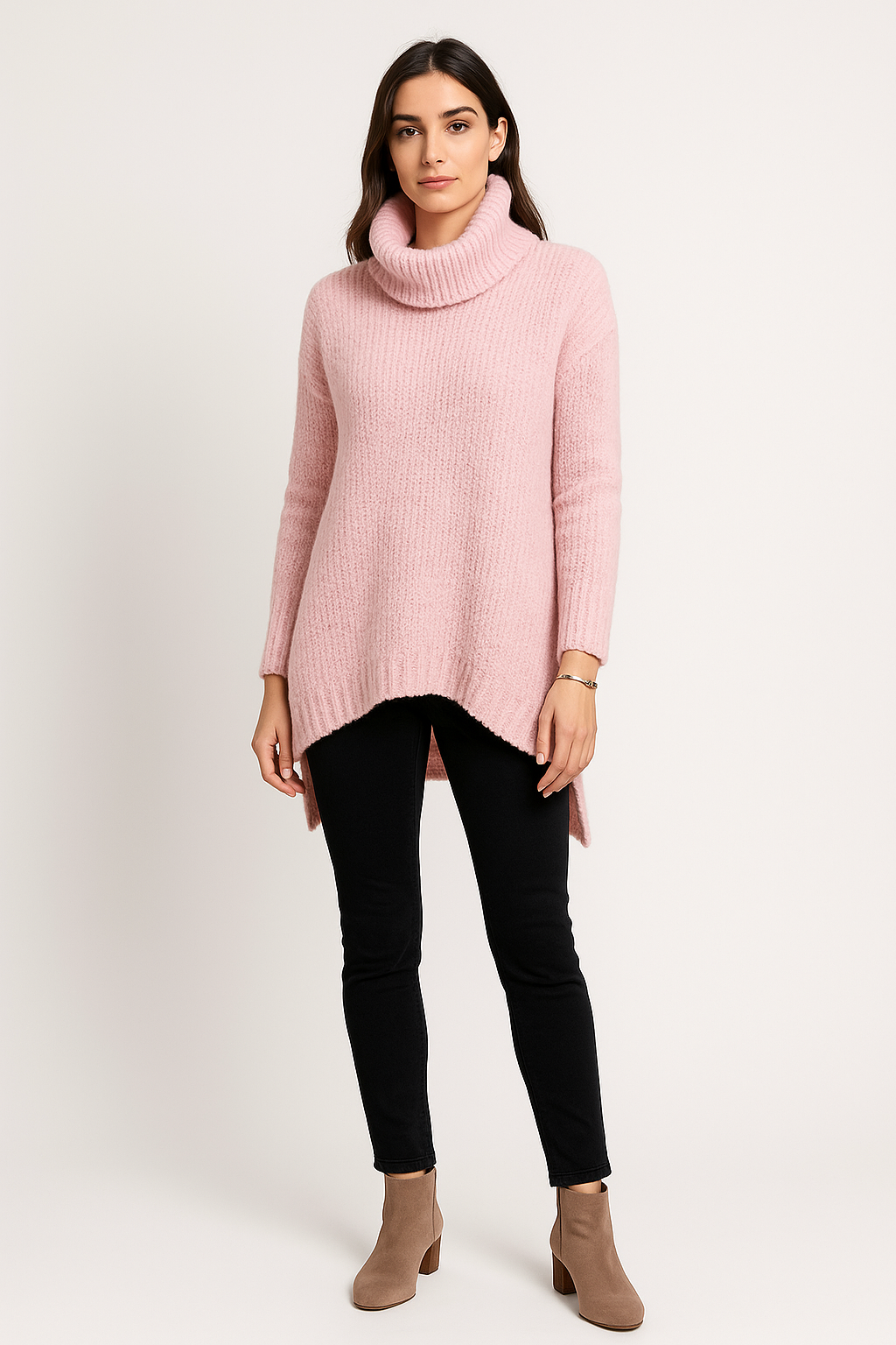 Oversized, Relaxed fit , Long Sleeves Jumper with high, rolled turtleneck collar