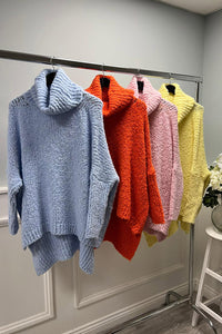 Oversized, Relaxed fit , Long Sleeves Jumper with high, rolled turtleneck collar