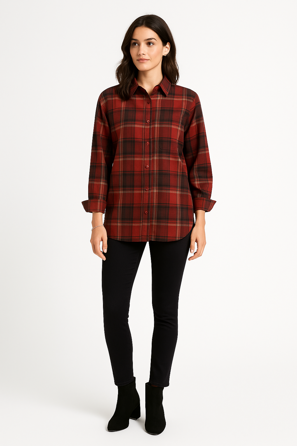 Crimson Plaid Shirt in Heritage Check