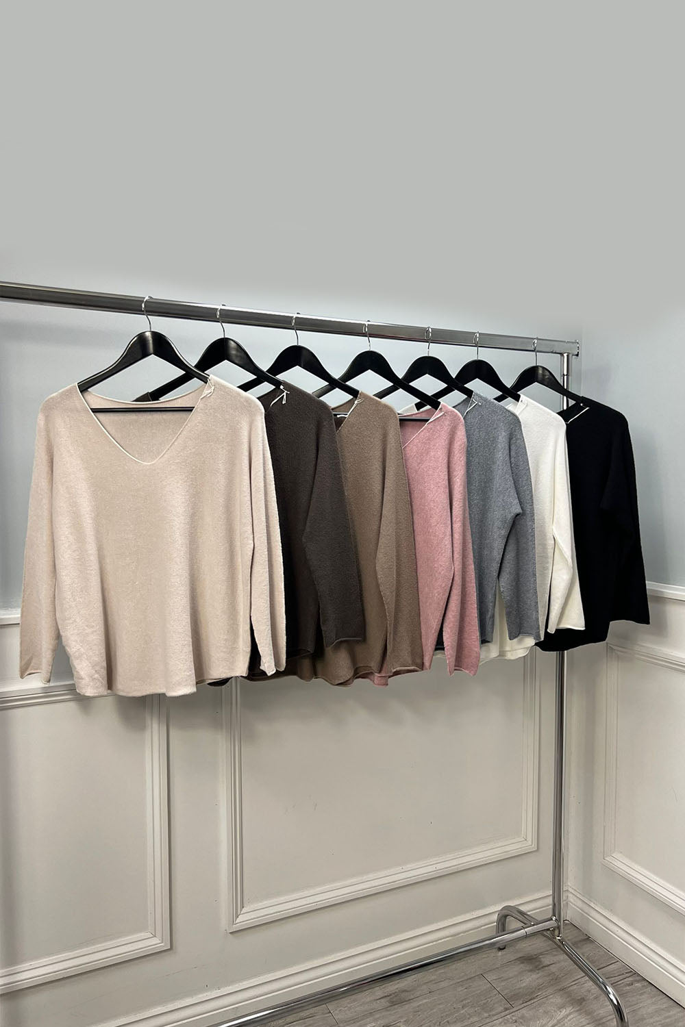 V-Neck, Viscose Knitted Jumper.