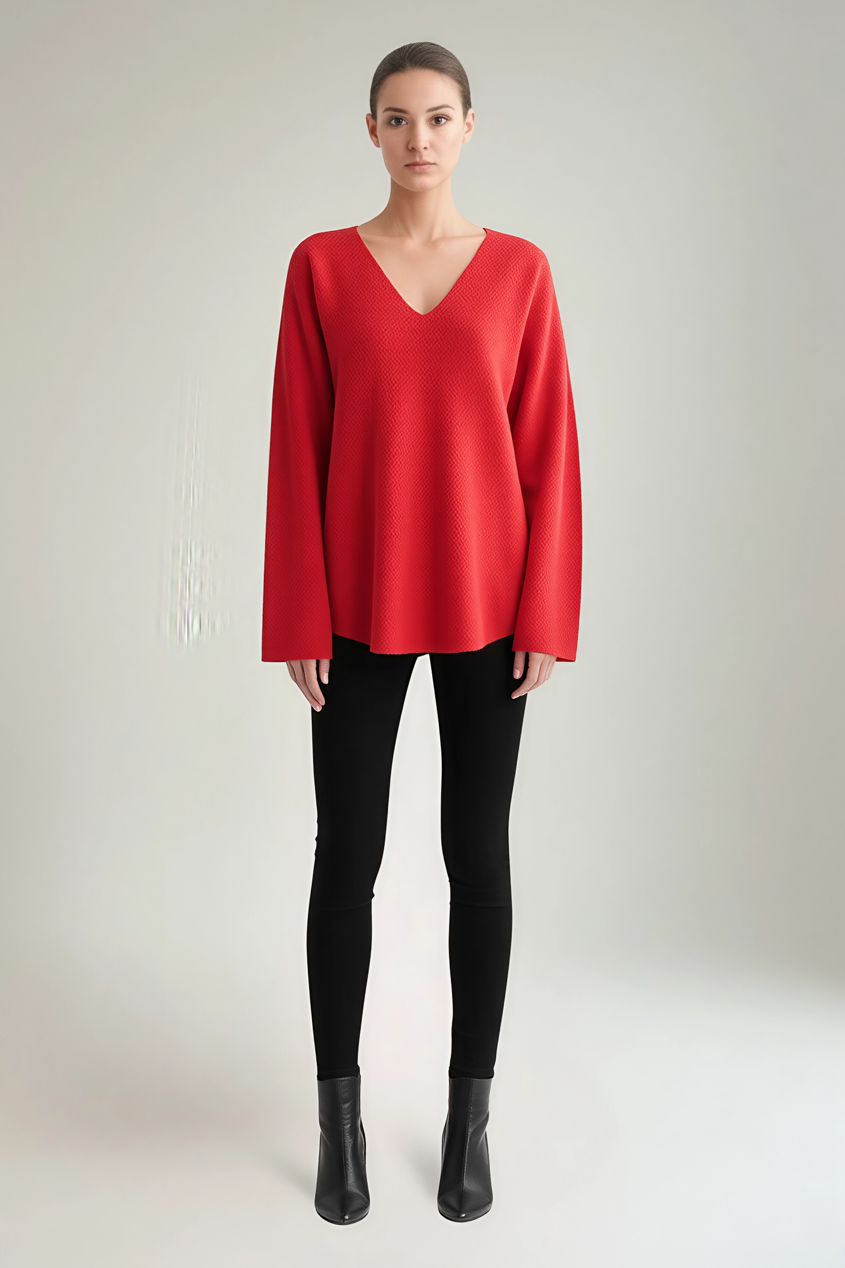 V-Neck, Viscose Knitted Jumper.