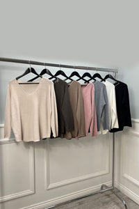 V-Neck, Viscose Knitted Jumper.