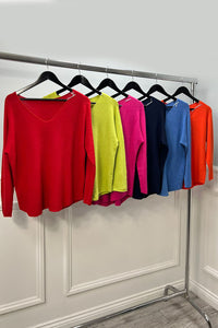 V-Neck, Viscose Knitted Jumper.