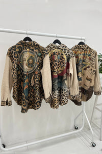Collared, Button Through, Print Detailed, High Low Shacket.