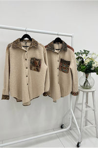 Collared, Button Through, Print Detailed, High Low Shacket.