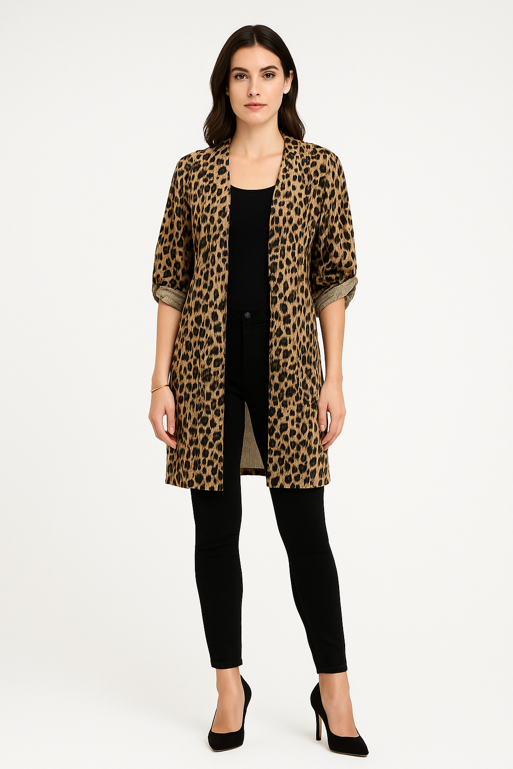 Long leopard print cardigans