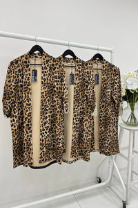 Long leopard print cardigans