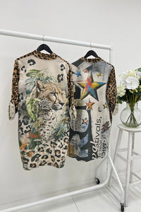 Long leopard print cardigans