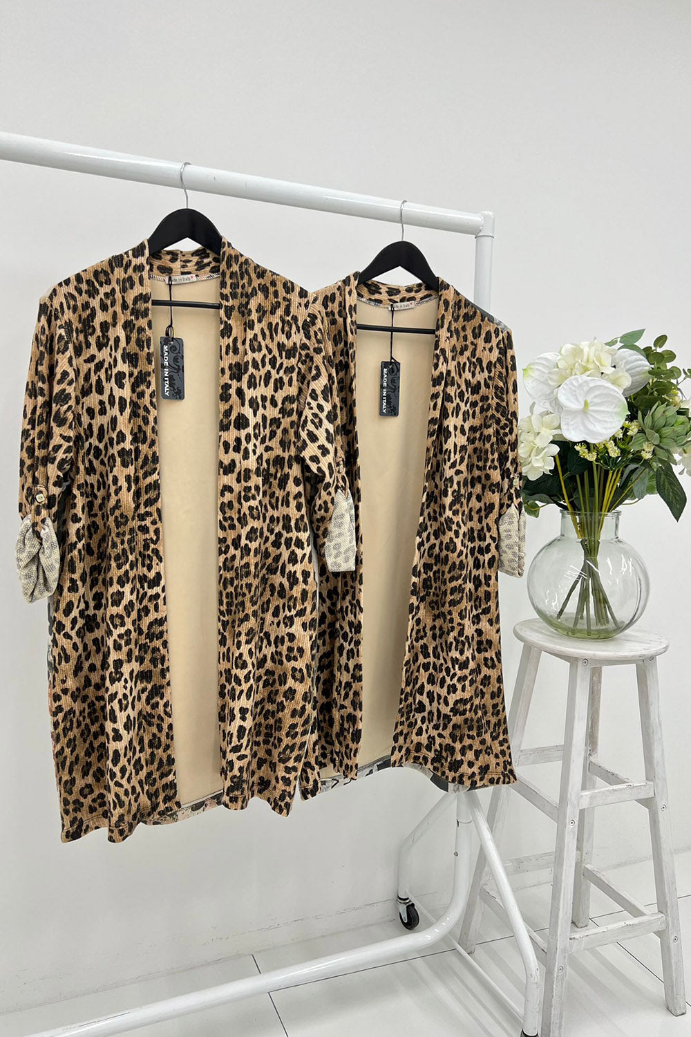Long leopard print cardigans