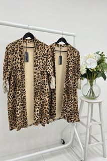 Long leopard print cardigans