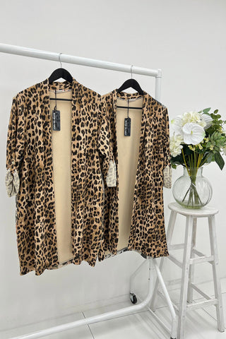 Long leopard print cardigans