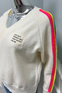 Knit jumper with Neon Stripe Detailing