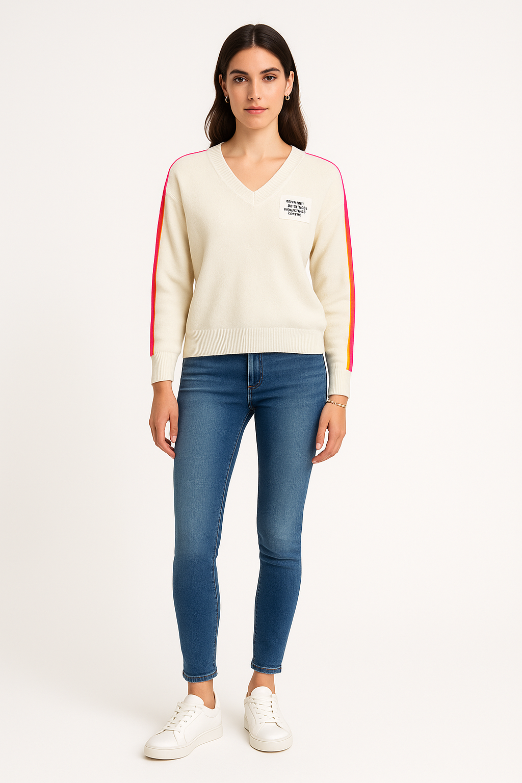 Knit jumper with Neon Stripe Detailing