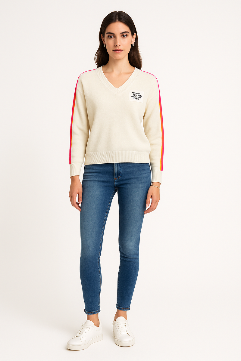 Knit jumper with Neon Stripe Detailing