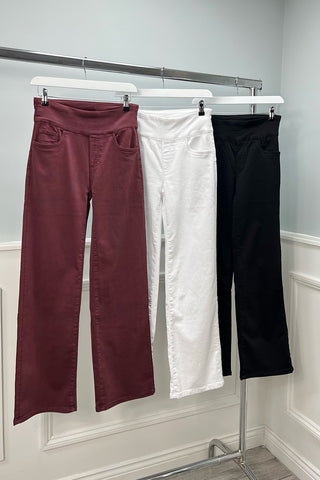 Elasticated Waist, Two Pocket Wide Leg Stretchy Denim Jeans
