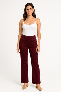 Elasticated Waist, Two Pocket Wide Leg Stretchy Denim Jeans