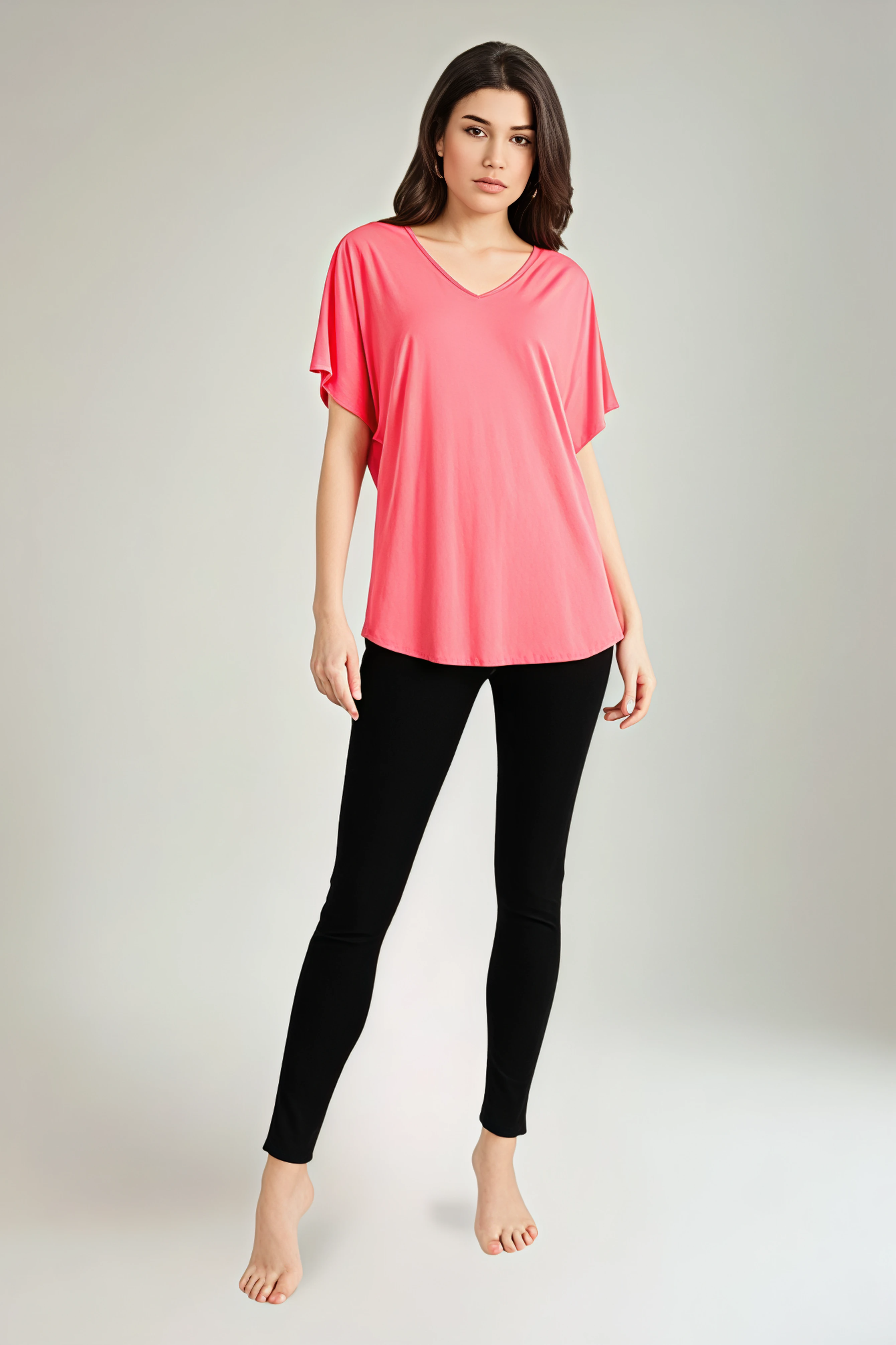 V-Neck, 100% Viscose, Oversized Top