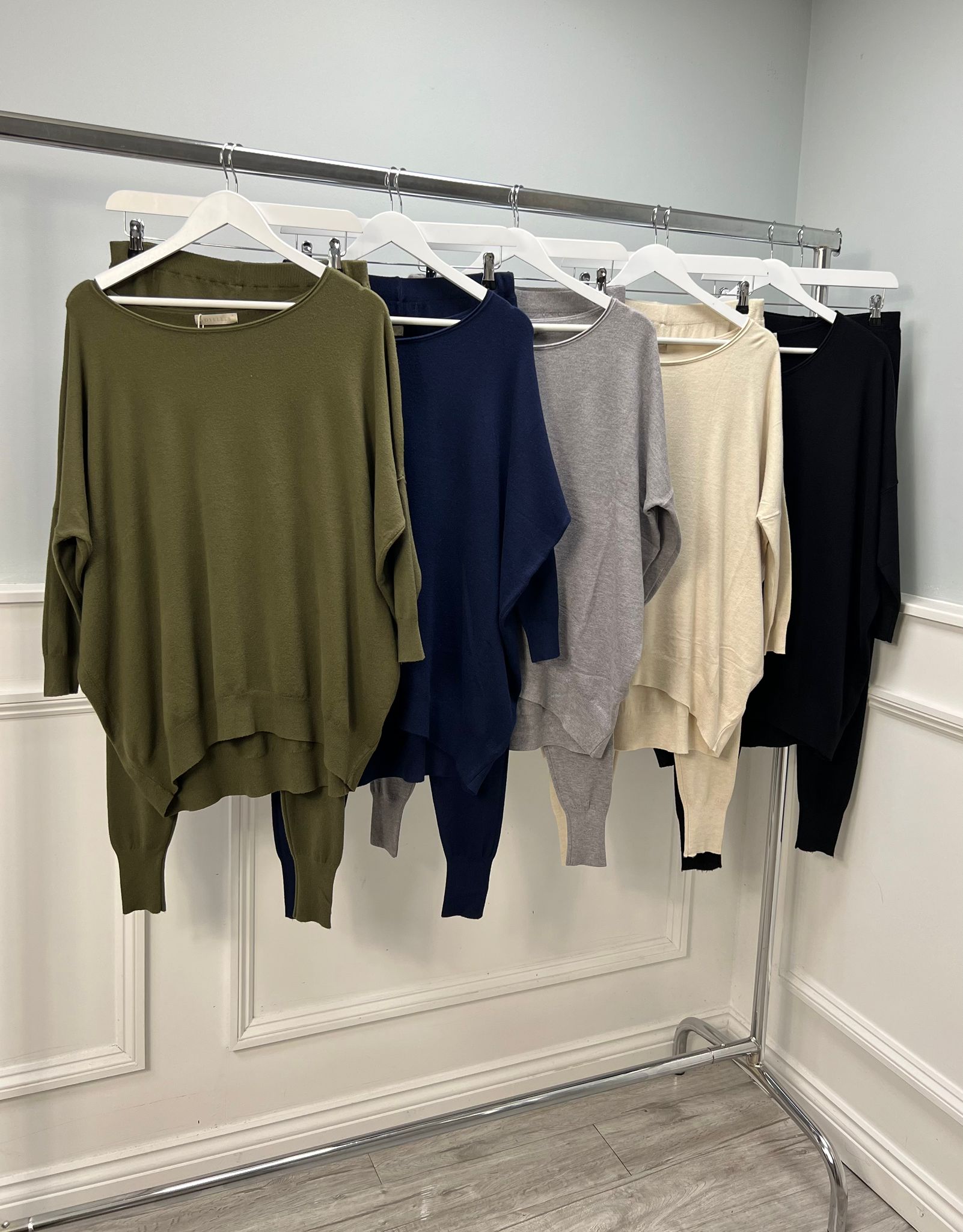 Super Soft, Round Neck, Elasticated Waist, VOYELLES, Knitted Two Piece Set