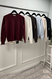 Super Soft, Round Neck, 5% Wool, Viscose & Acrylic Knitted Jumper