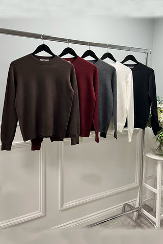 Super Soft, Round Neck, 5% Wool, Viscose & Acrylic Knitted Jumper