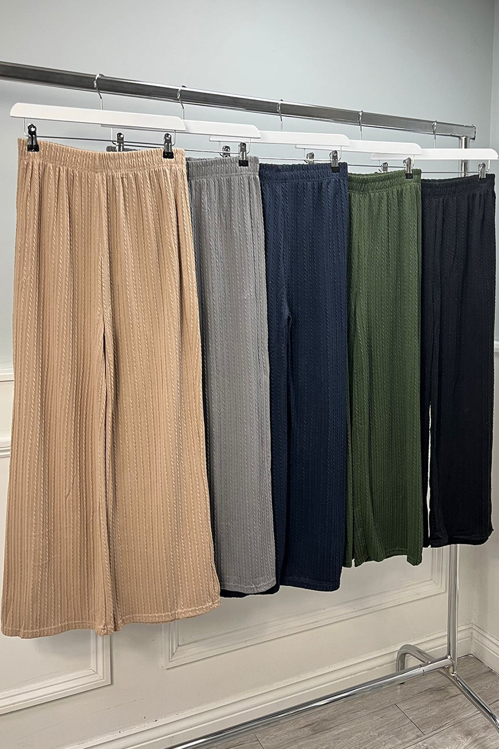 Elasticated Waist, Drawstring Deatiled, Two Pocket Wide Leg Trouser