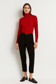 Roll Neck Viscose Knitted Jumper