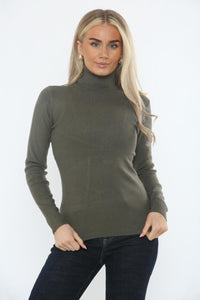 Roll Neck Viscose Knitted Jumper