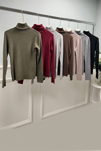 Roll Neck Viscose Knitted Jumper