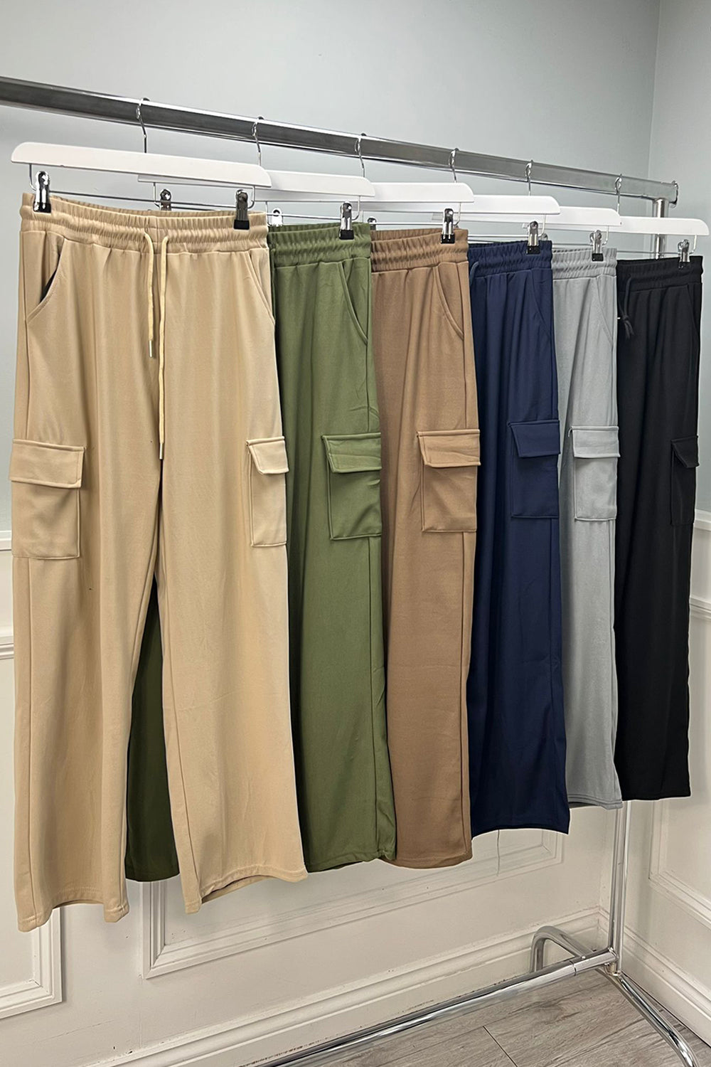 Elasticated Waist, Wide Leg Combat Trouser