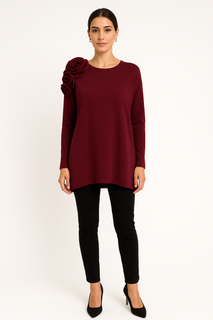 Floral Shoulder Detail Relaxed Knit Jumper
