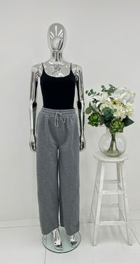 Wide-Leg Lounge Trousers with Drawstring Waist