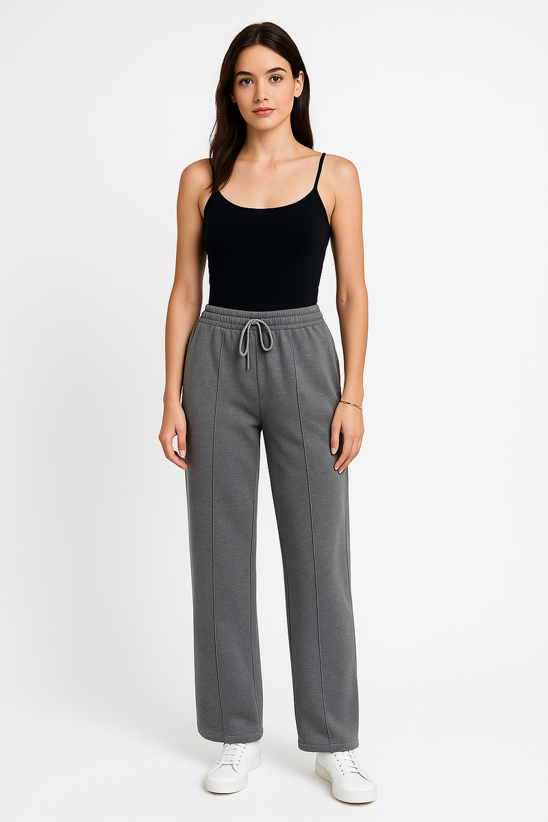 Wide-Leg Lounge Trousers with Drawstring Waist