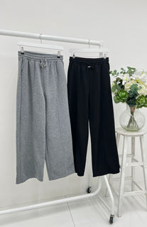 Wide-Leg Lounge Trousers with Drawstring Waist
