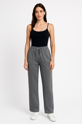 Wide-Leg Lounge Trousers with Drawstring Waist
