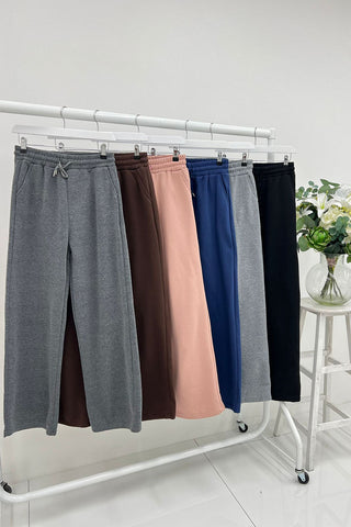 Fleece-Lined Straight-Leg Jogger Pants