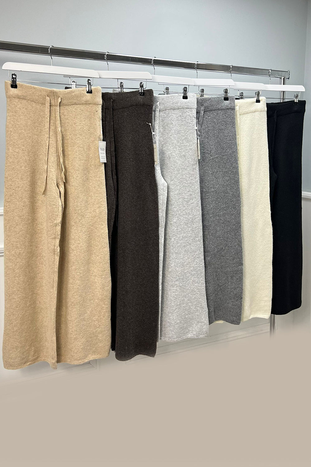 Elasticated Waist, Drawstring Detailed, Wide Leg Trousers