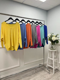 V-Neck, Button Detailed, Viscose & Nylon Light Knitted Top